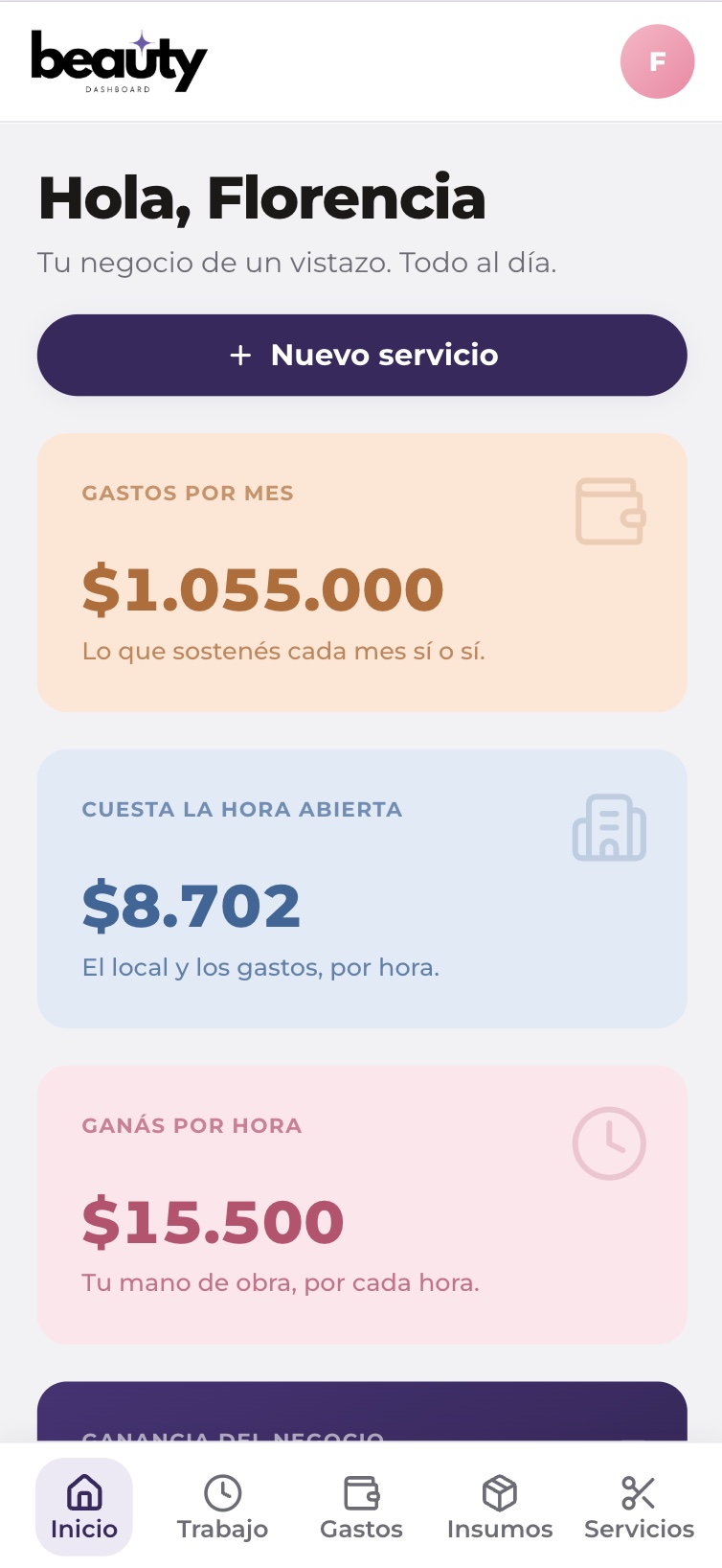 Calcula tu Servicio Beauty en el celular